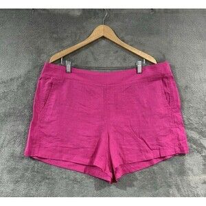 GAP Hot Pink Linen Blend Shorts Relaxed Fit Vacation Colorful Pull On Sz XXL